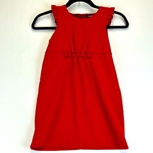 LANDS' END Kids Girls Red Sleeveless Dress with Plaid Lining Size 6X